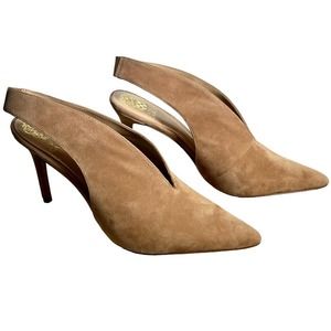 Vince Camuto Suede Slingback Heels Size 11 Tan Beige Spring Summer All Seasons